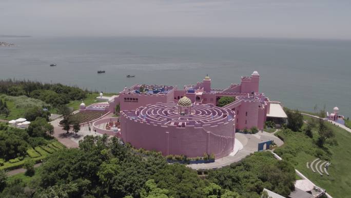 漳州滨海火山国家地质公园粉色城堡航拍