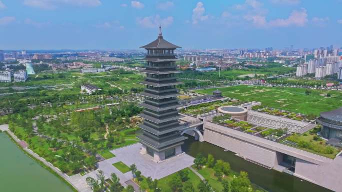 航拍中国大运河博物馆外景