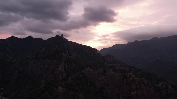 温州楠溪江风景名胜区火烧云航拍