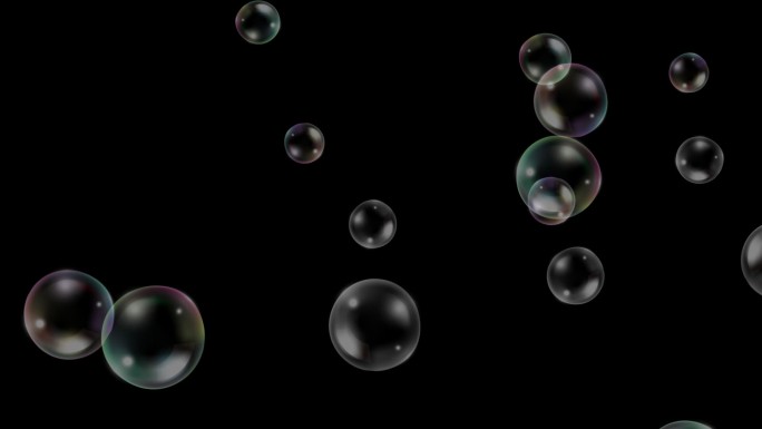 透明彩色动态气泡肥皂泡上升
