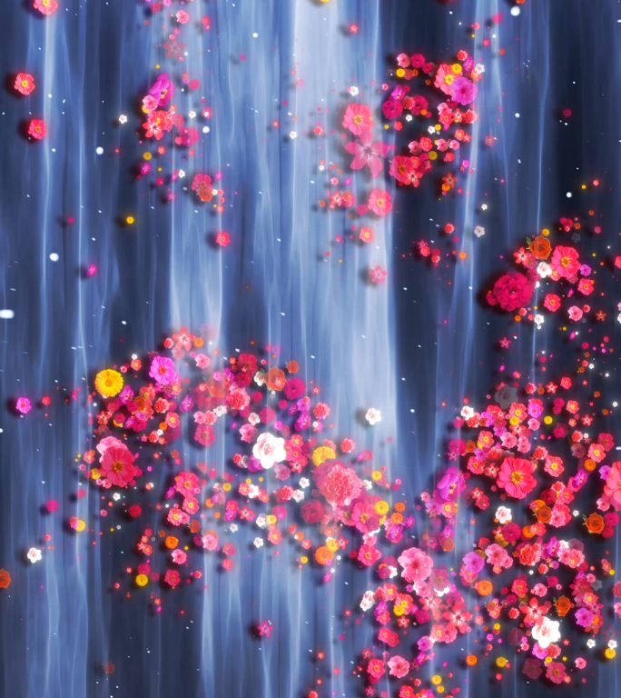 竖屏全息花海瀑布