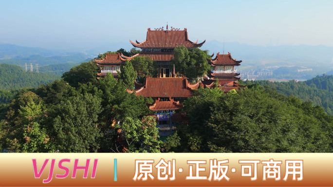 4K南充栖乐寺西山风景区栖乐山景区