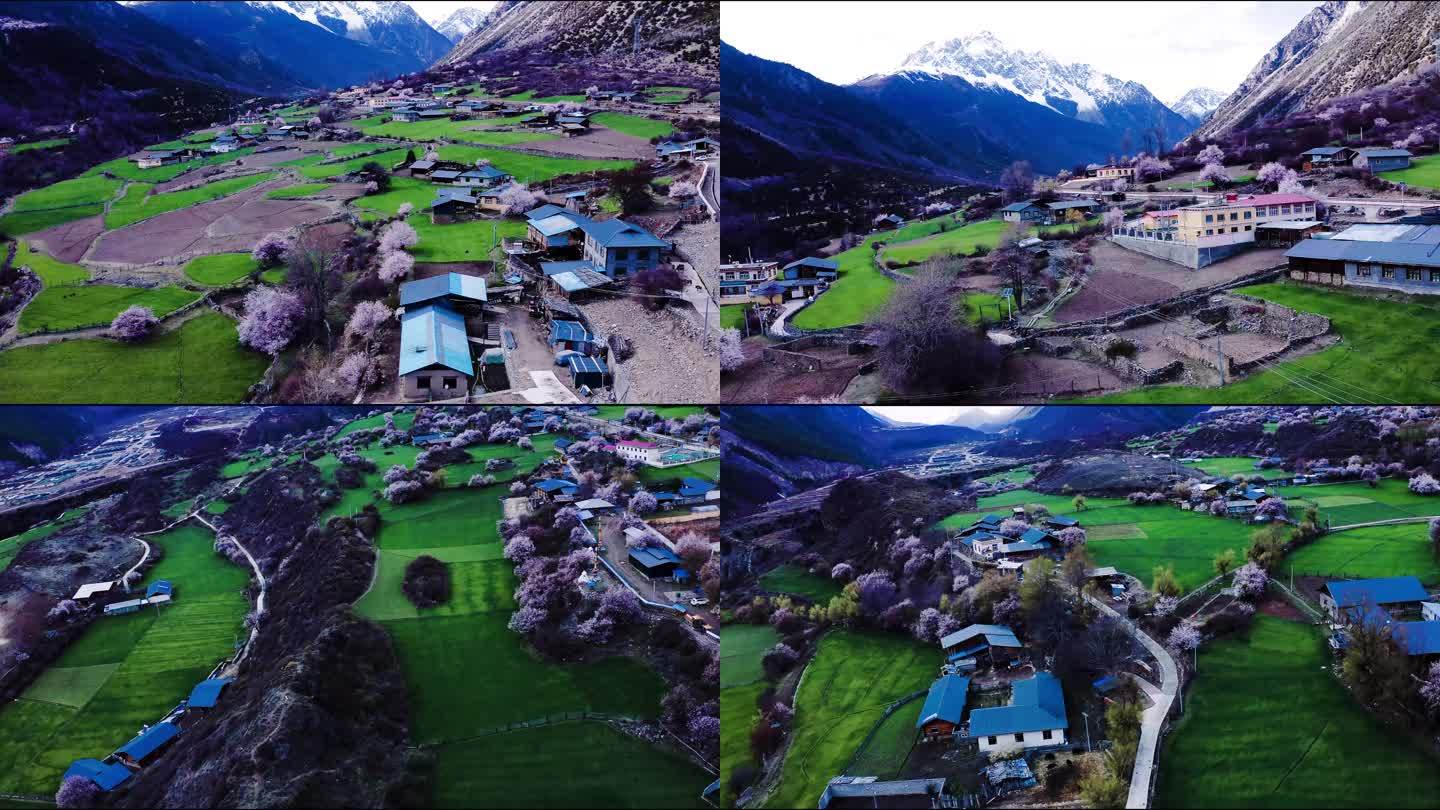 二段西藏丙察察龙冲村4K航拍视频