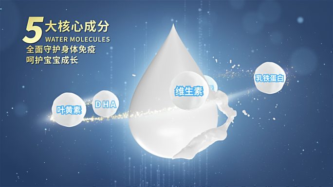 5大精华分子 营养保健品牛奶滴微量元素