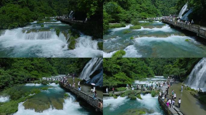 贵州荔波小七孔68级跌水瀑布瀑布