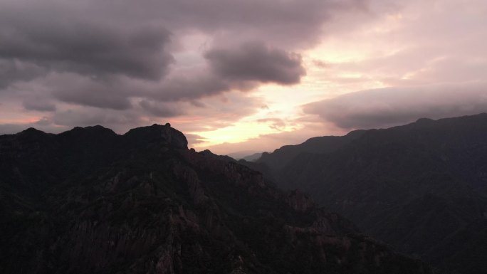 温州楠溪江风景名胜区火烧云航拍