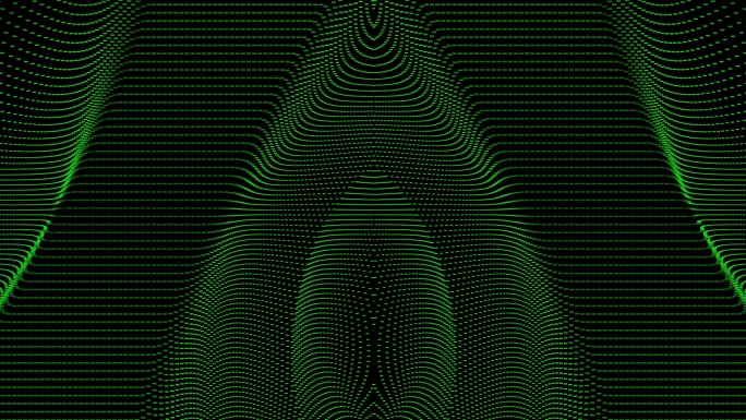 【4K时尚背景】波纹荧绿发光点线动态暖场