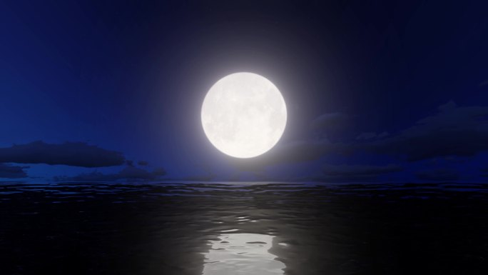 海上生明月春江花月夜大海海面明月月亮升起