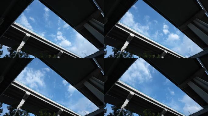 4K城市高架桥下拍摄的延时摄影4