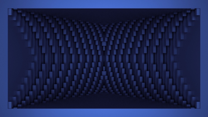 【裸眼3D】方块矩阵墙体炫蓝几何立体空间