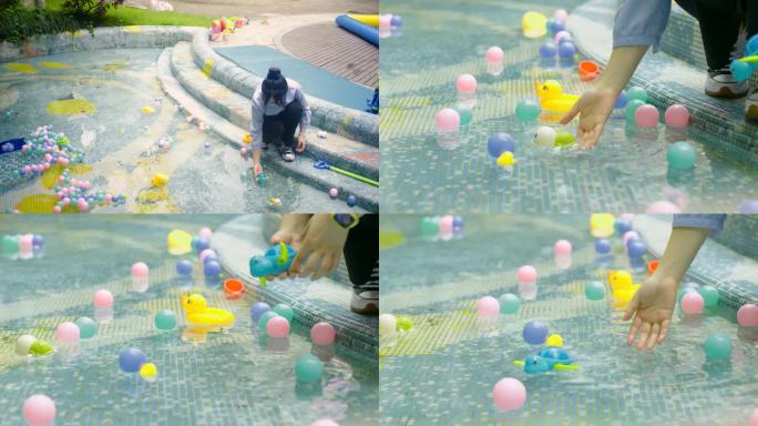 幼儿园 水上游乐 水面玩具 夏天玩水