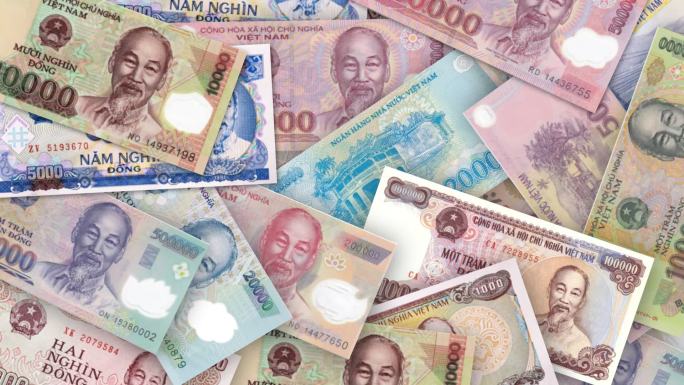 越南盾纸币英镑纸币（转场带通道）视频