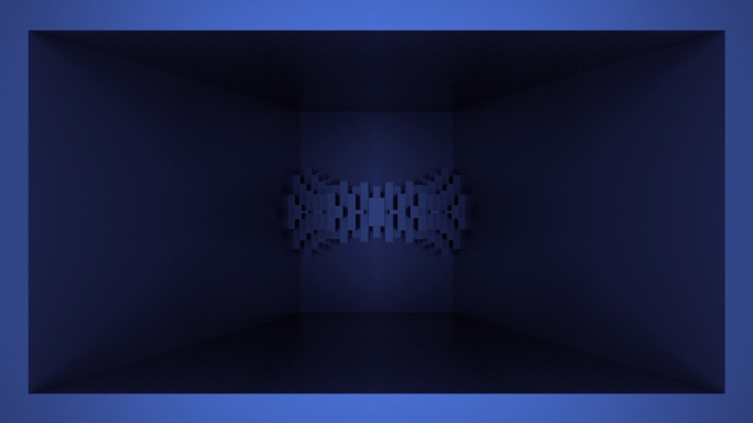 【裸眼3D】炫蓝几何立体视觉几何艺术空间