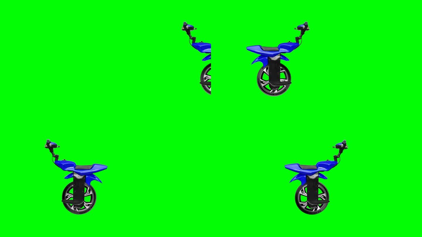 绿幕抠像电动独轮车视频绿屏绿布平衡车素材