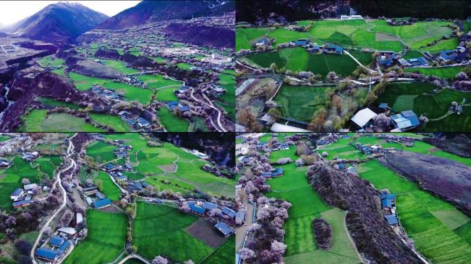 二段西藏丙察察龙冲村4K航拍视频
