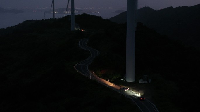 台州玉环牛头颈夜景汽车驾驶