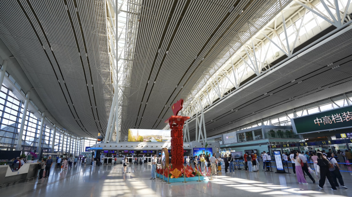 4K黄花国际机场T2航站楼空镜