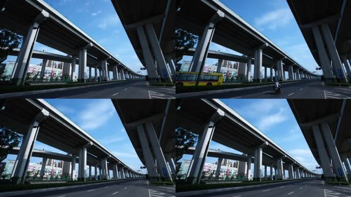 4K城市高架桥下拍摄的延时摄影7