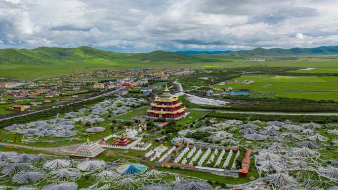 瓦切塔林航拍延时 藏族圣地