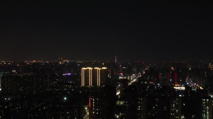 城市夜晚航拍大景