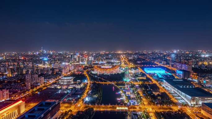 北京鸟巢夜景延时