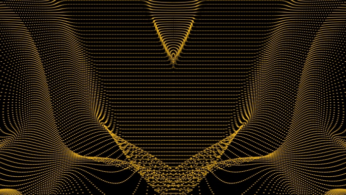 【4K时尚背景】金色曲线粒子光点动态暖场