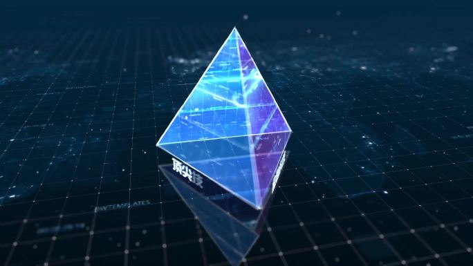 科技感金字塔三角形技术介绍AE模板