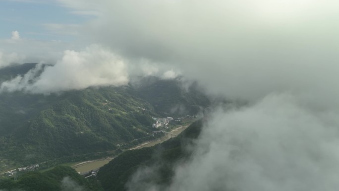 航拍紫阳县