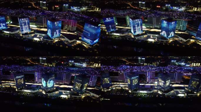 上海G60科创云廊松江拉斐尔地标夜景灯光