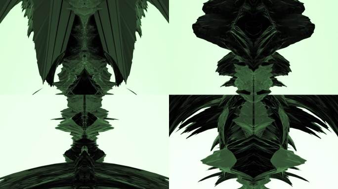 【4K时尚背景】墨绿幻境异形流动视觉艺术