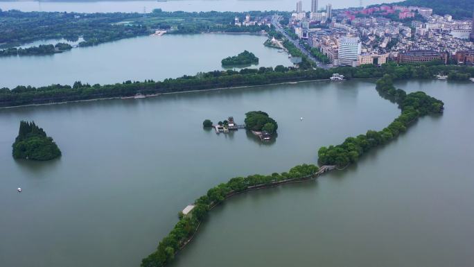 安徽省铜陵市天井湖风景区航拍风光