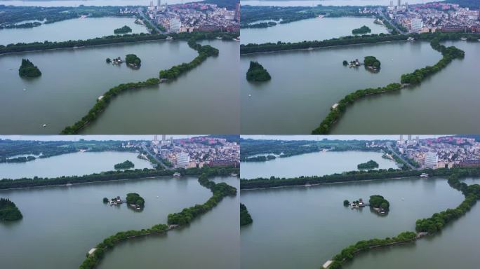 安徽省铜陵市天井湖风景区航拍风光