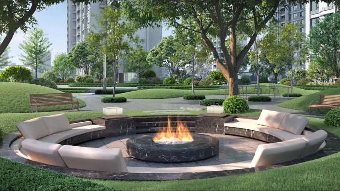 小区景观卧室客厅