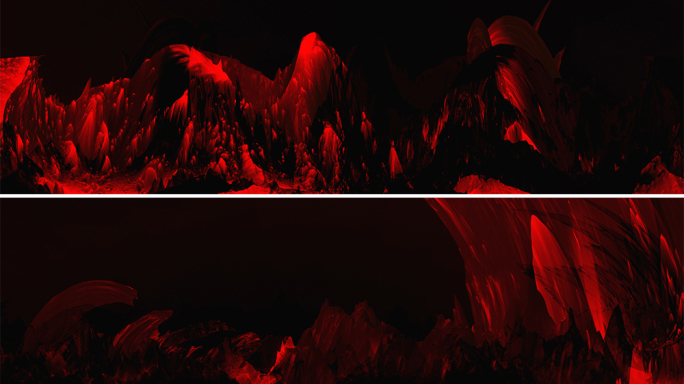 【宽屏艺术背景】水墨山体幻境红黑光影空间