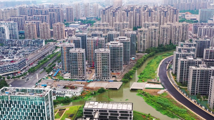 浙江黄岩，城市风景，建筑航拍