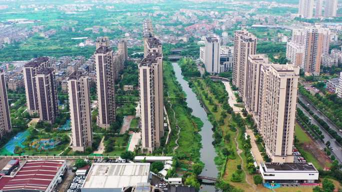 浙江黄岩，城市风景，建筑航拍