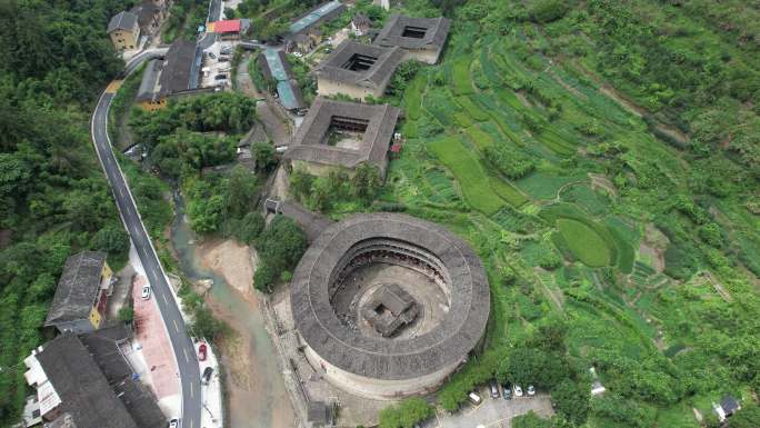 福建土楼南靖裕昌楼航拍