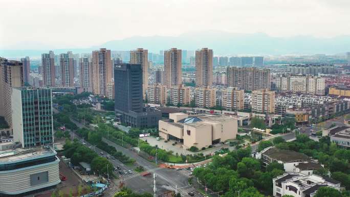 浙江黄岩，城市风景，建筑航拍