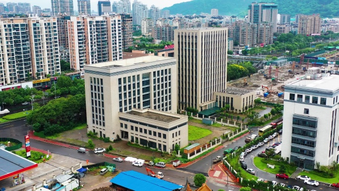 浙江黄岩，城市风景，建筑航拍