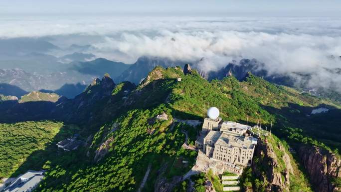 4K黄山云海航拍 黄山风景区