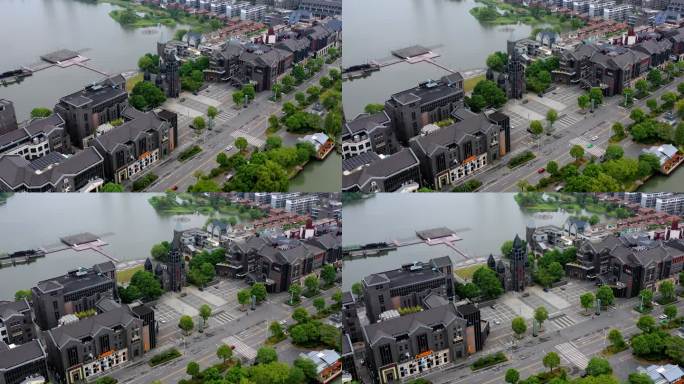 安徽省铜陵市天井湖景区中国江南文化园航拍