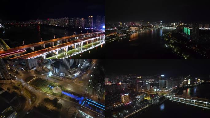 吉林城市夜景4K航拍