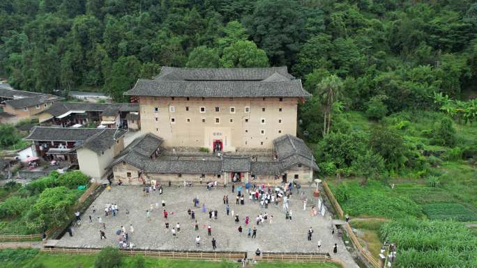 福建土楼南靖和贵楼航拍