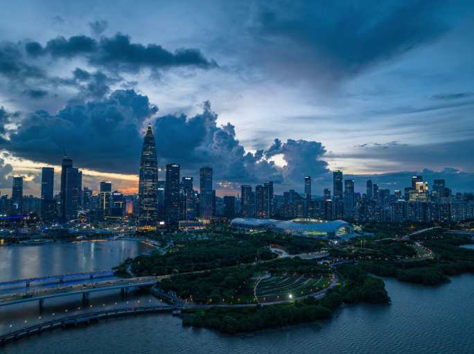 深圳延时晚霞夜景