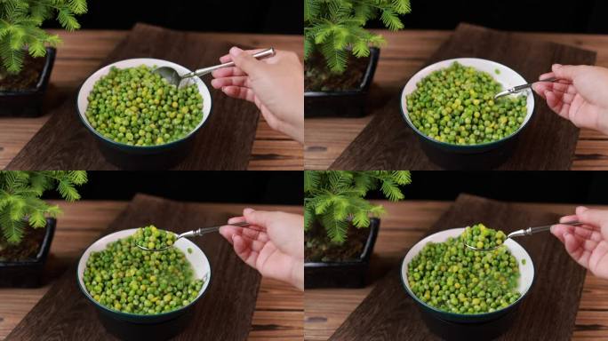 蔬菜青豆旋转慢镜头