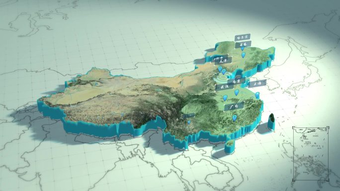 中国立体地图展示模板