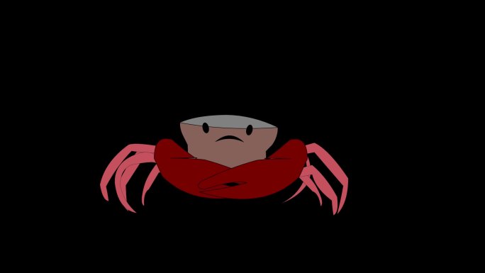 卡通螃蟹走路二维动画