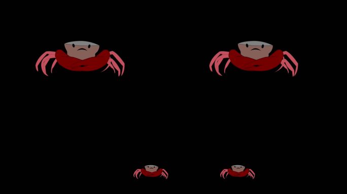 卡通螃蟹走路二维动画