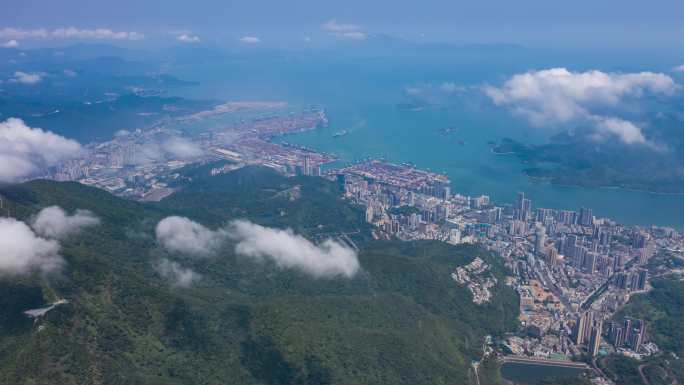 深圳盐田区空镜鸟瞰盐田港