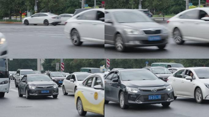 马路上行驶的汽车